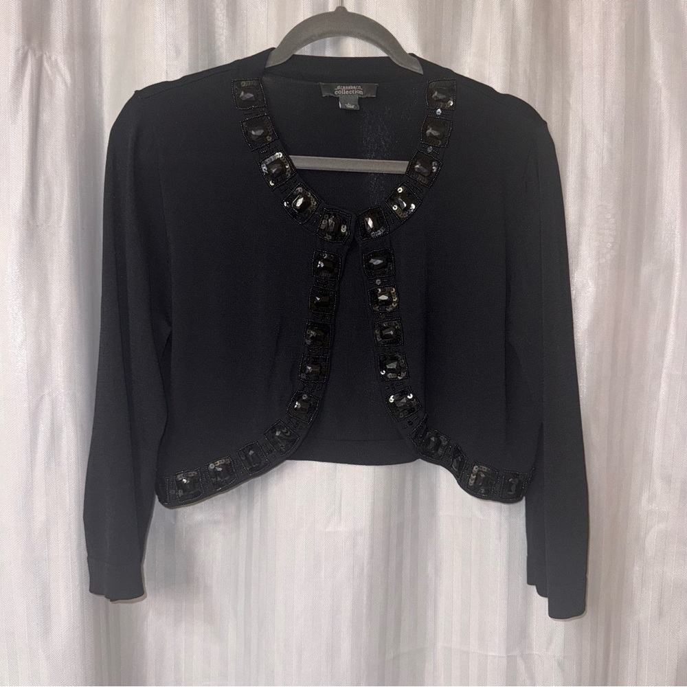 Dressbarn Black Embellished Cardigan size Large